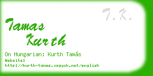 tamas kurth business card